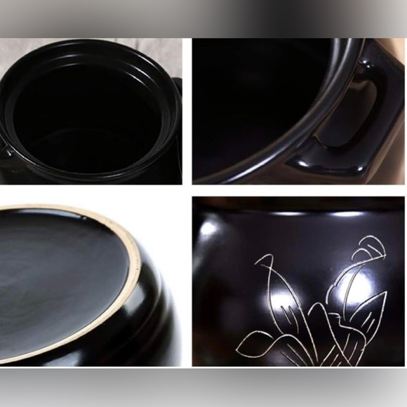 Clay Pot Cooking Ceramic Casserole black Terracotta Casserole Pot 7.2L - Picture 2 of 6